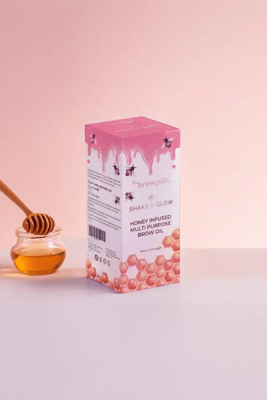 SHAKE & GLOW HONEY INFUSED MULTI PURPOSE BROW OIL 30ml PRO SALON SIZE