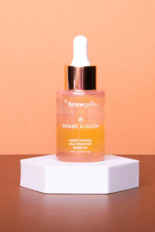 SHAKE & GLOW HONEY INFUSED MULTI PURPOSE BROW OIL 30ml PRO SALON SIZE