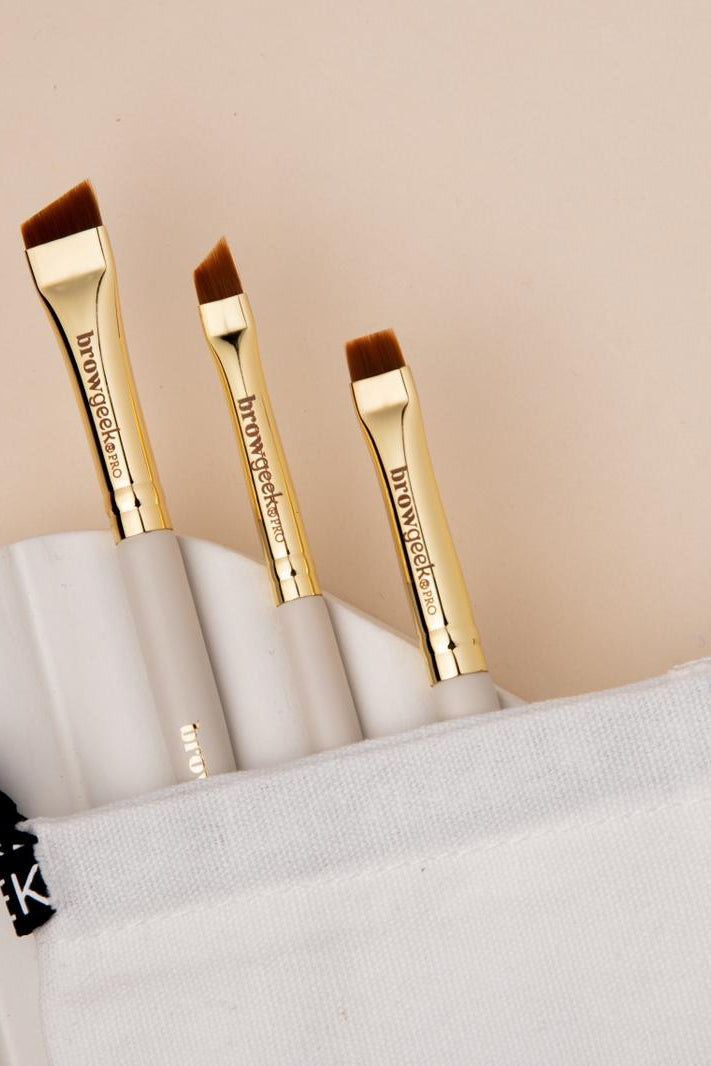 THE BROW GEEK PRO HYBRID BRUSH SET (3 BRUSHES PER KIT)