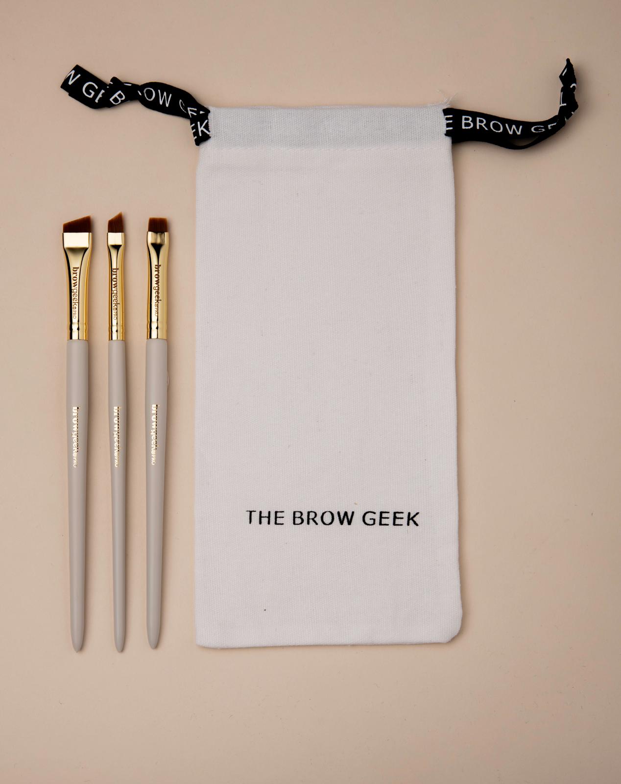 THE BROW GEEK PRO HYBRID BRUSH SET (3 BRUSHES PER KIT)
