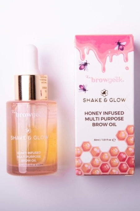 SHAKE & GLOW HONEY INFUSED MULTI PURPOSE BROW OIL 30ml PRO SALON SIZE