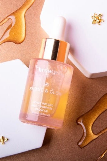 SHAKE & GLOW HONEY INFUSED MULTI PURPOSE BROW OIL 30ml PRO SALON SIZE