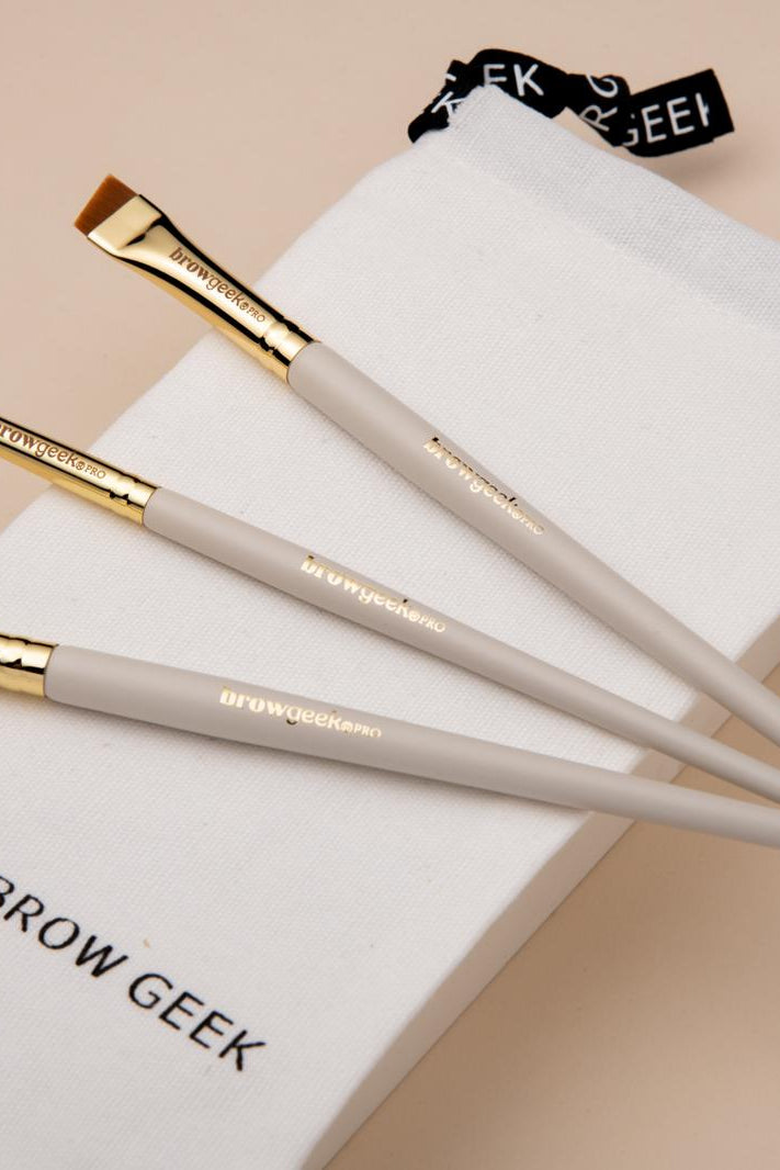 THE BROW GEEK PRO HYBRID BRUSH SET (3 BRUSHES PER KIT)