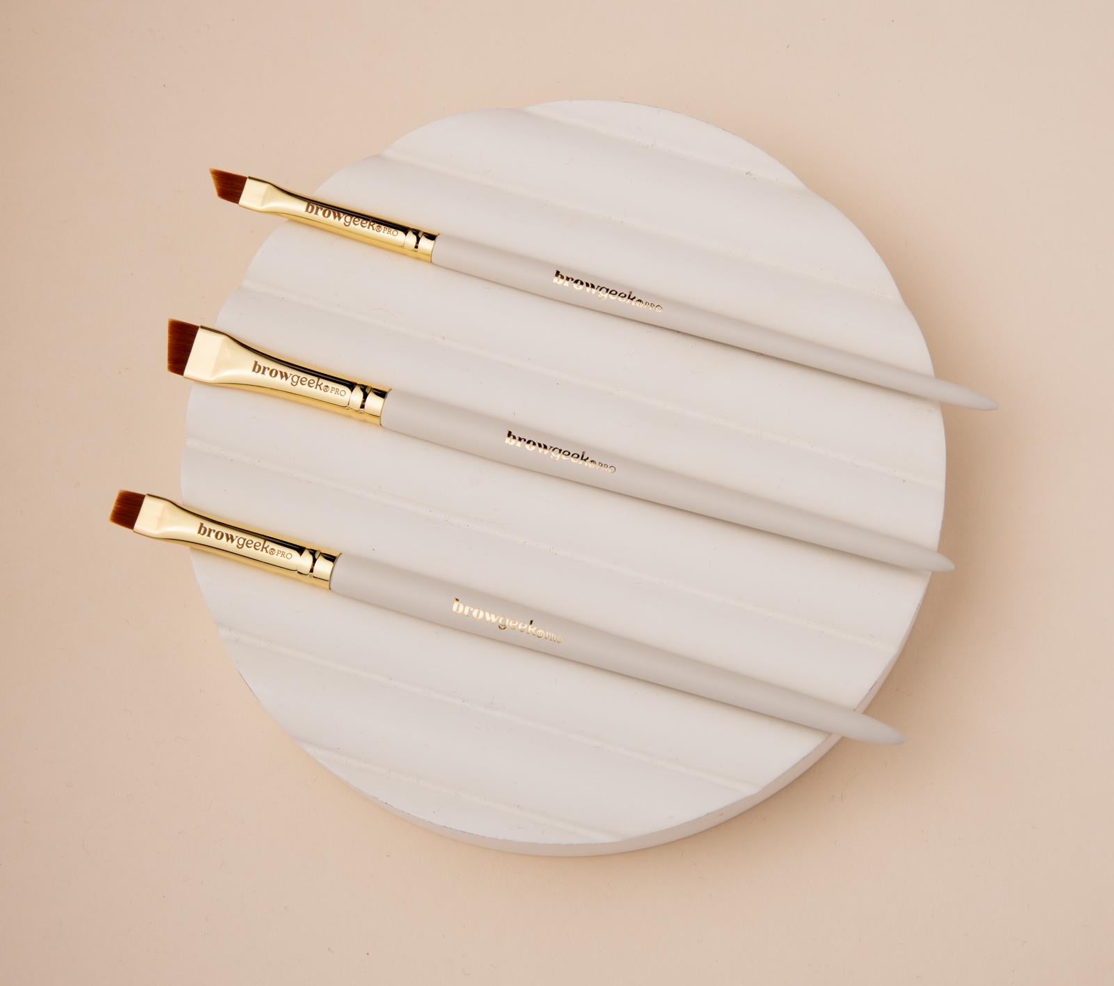 THE BROW GEEK PRO HYBRID BRUSH SET (3 BRUSHES PER KIT)