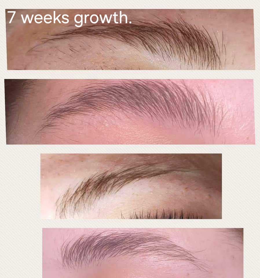 Brow growth results using LADYBUGLASHES Lash & Brow Conditioning Serum – before and after
