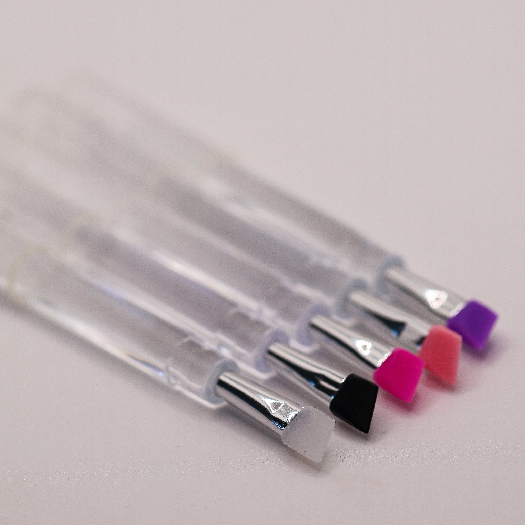 LADYBUGLASHES Angled Silicone Brushes – mini and regular sizes side view