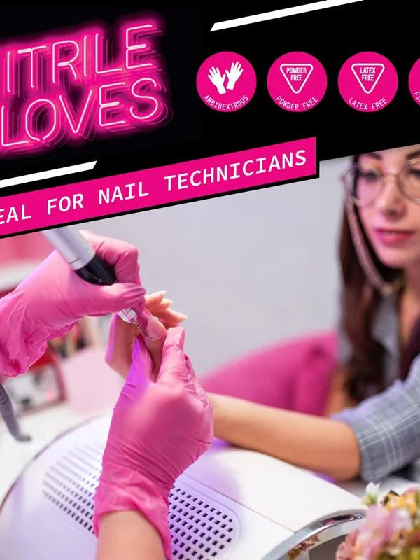 Fuchsia Nitrile Disposable Gloves Pink 20/50/100PCS Powder Latex Free