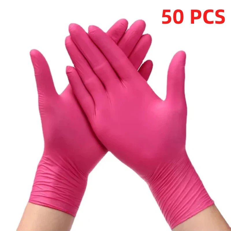 Fuchsia Nitrile Disposable Gloves Pink 20/50/100PCS Powder Latex Free
