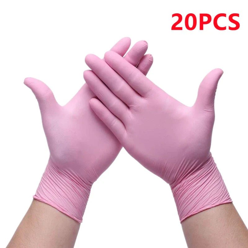 20/50/100PCS Pink Nitrile Gloves Disposable Powder & Latex Free