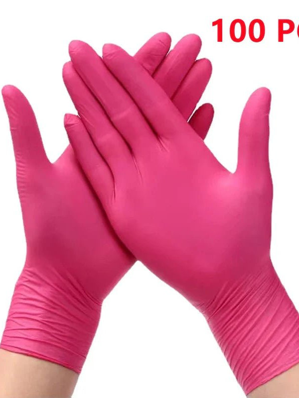 Fuchsia Nitrile Disposable Gloves Pink 20/50/100PCS Powder Latex Free