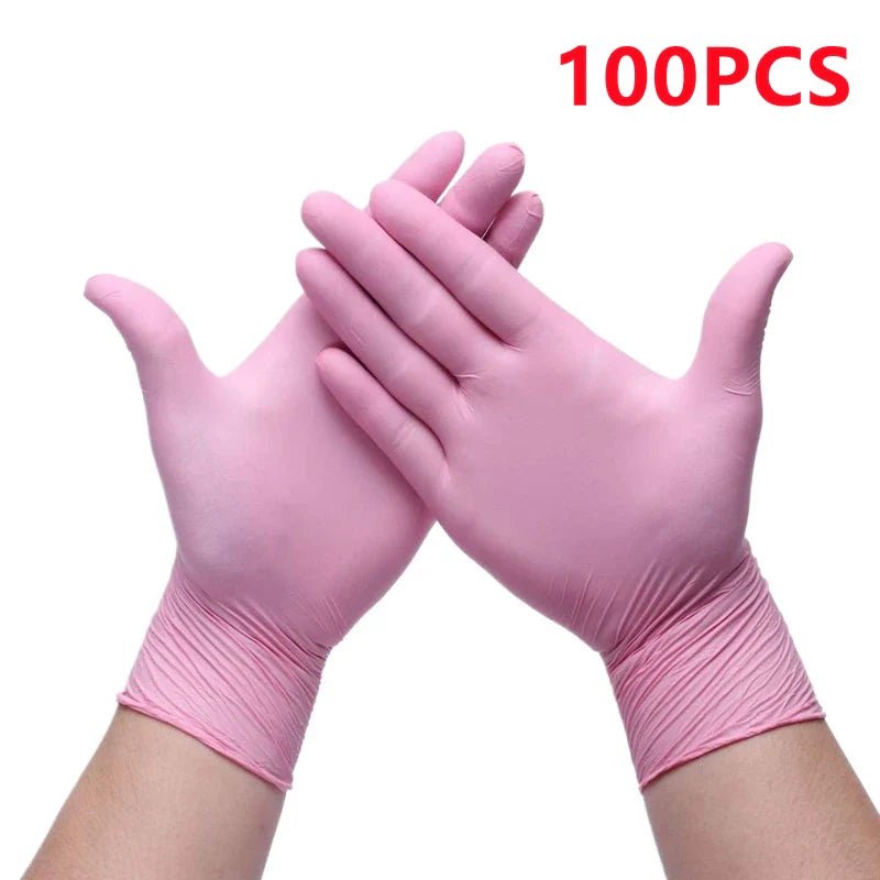 20/50/100PCS Pink Nitrile Gloves Disposable Powder & Latex Free