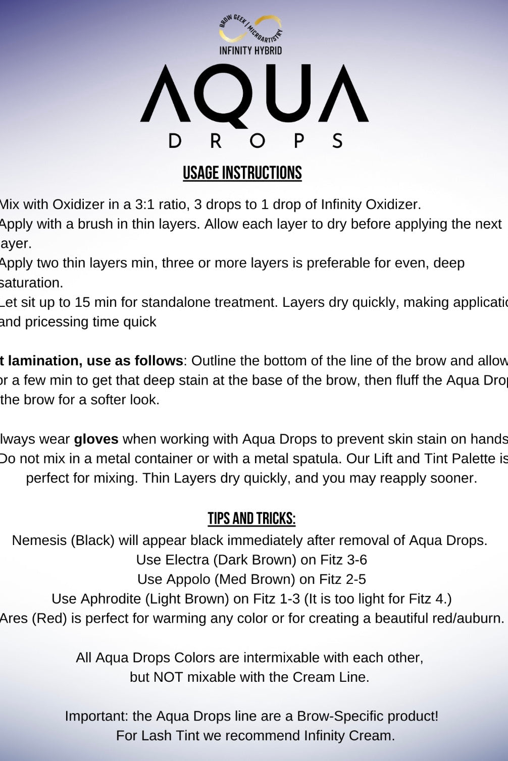 Aqua Drops Hybrid Brow Stain 15ml Single Tubes
