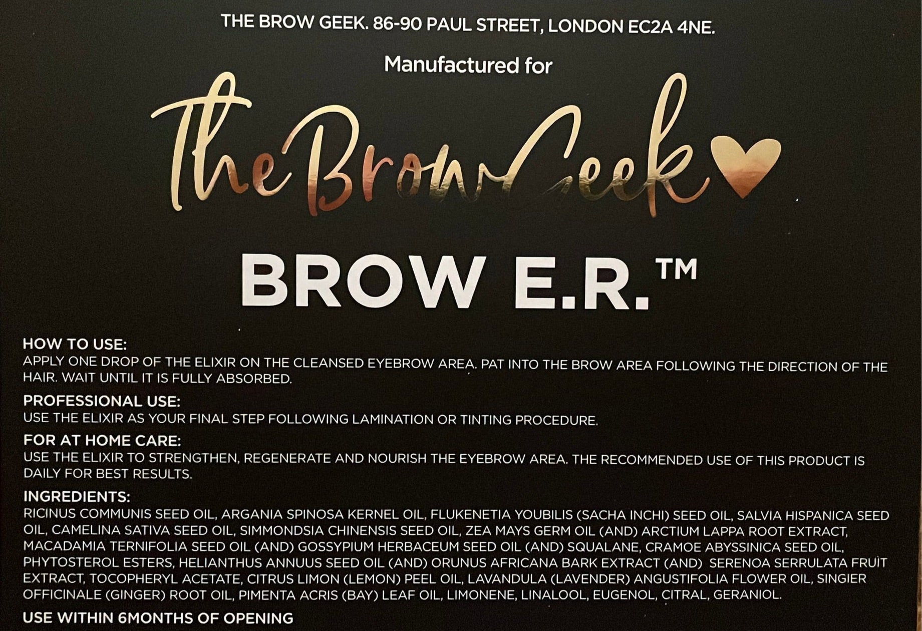 Brow E.R - Brow lamination aftercare Oil / Nourish