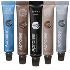 Ladybug Lashes Apraise Vegan Lash & Brow Tint 20ml tubes shown in five shades: Blue Black, Dark Brown 3, Black 1, Light Brown 3.1 and Graphite 1.1
