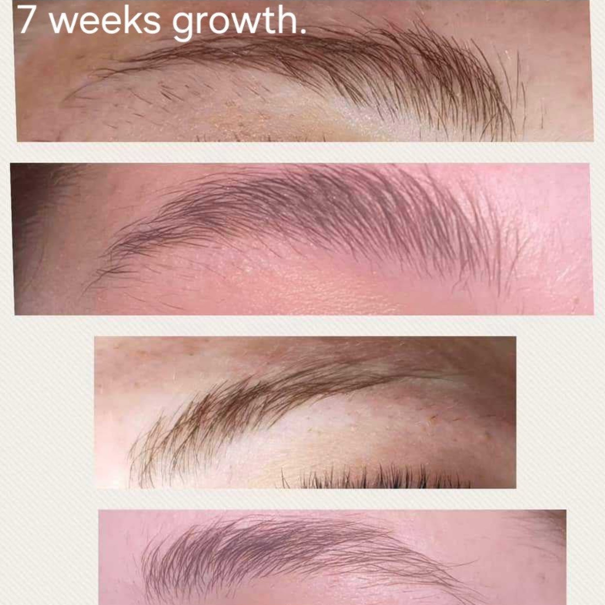 Brow growth results using LADYBUGLASHES Lash & Brow Conditioning Serum – before and after