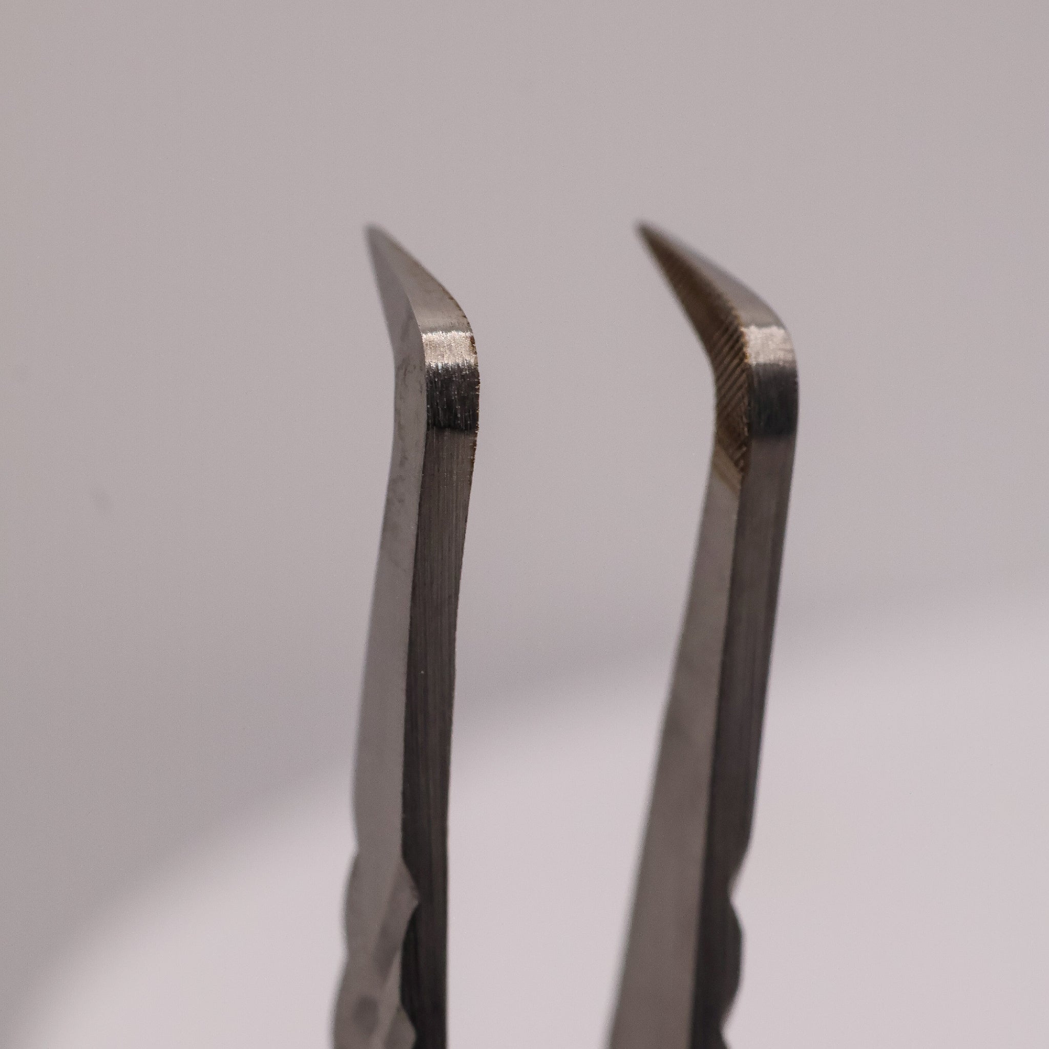 Close-up of LADYBUGLASHES Fibre Grip Volume Tweezers – fibre grip tip detail