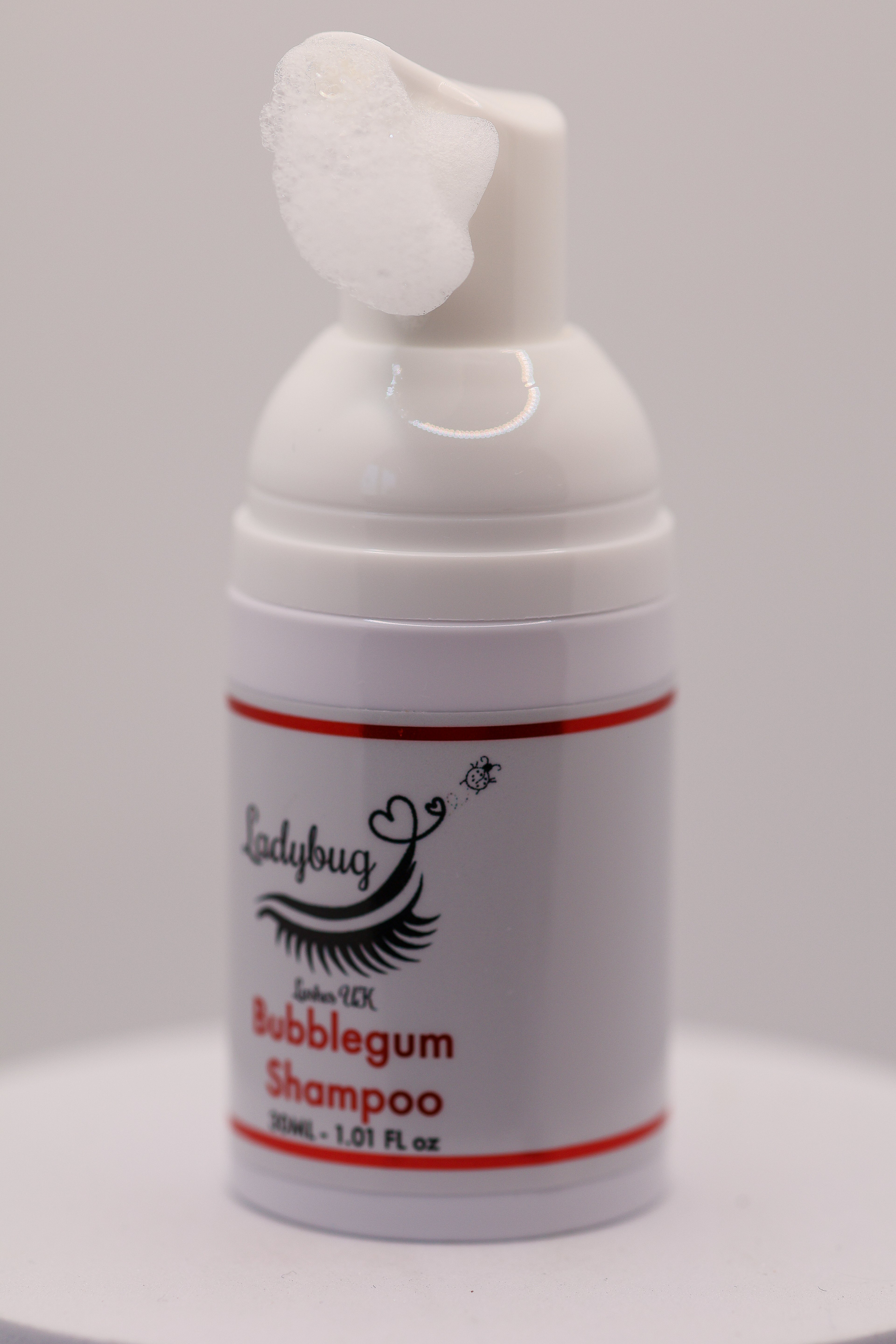 LADYBUGLASHES Bubblegum Lash Shampoo 30ml – cosmetic grade formula dispensed