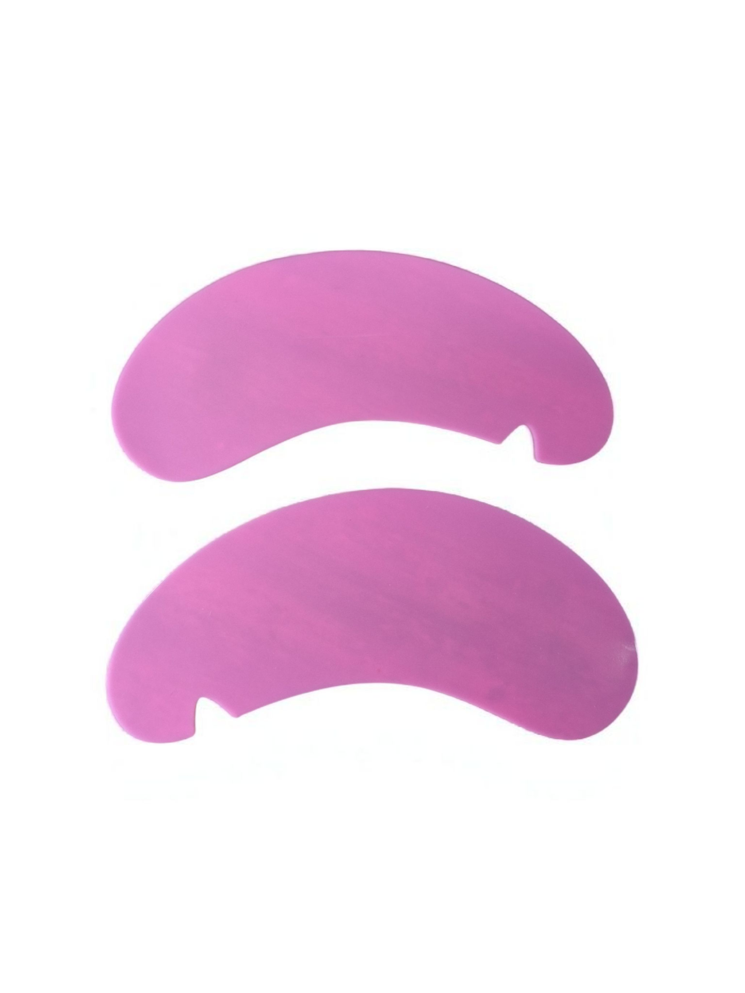 Two pink silicone gel pads on a white background