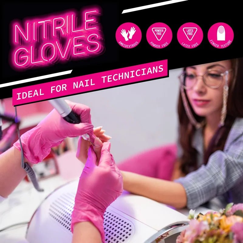 Fuchsia Nitrile Disposable Gloves Pink 20/50/100PCS Powder Latex Free