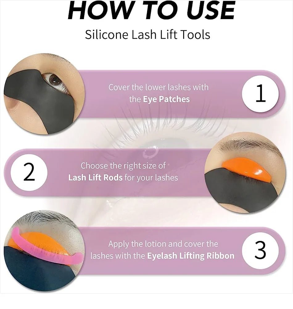 3Pairs Lash Lift Curlers Pads Tool Reusable Lashlift Rods Silicone Perm Eyelash Lifting Tapes