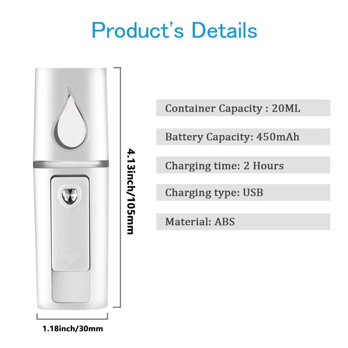 30ML Mini Portable Humidifier USB Rechargeable