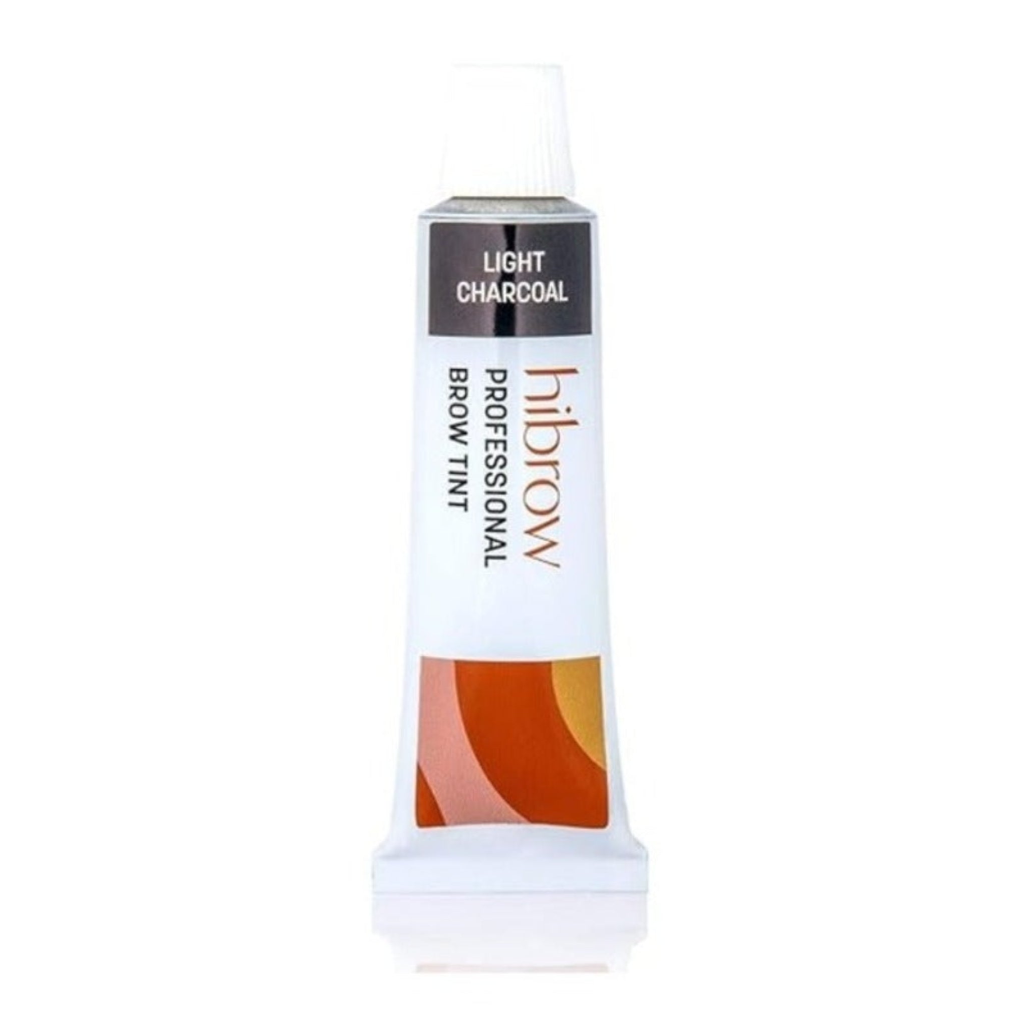 Hi Brow Professional Brow Tinting Kit Mid Brown shade product shot showing brown-topped retail box containing Hi Brow Professional Brow Tint Developer squeeze bottle Hi Brow Professional Brow Tint tube dual-ended spoolie and angled brow brush from front angle on white background
