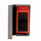 Ladybug Lashes Cashmere Flat Classics 16 Row Tray showing full tray of flat classic lash extensions from above