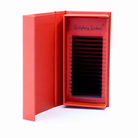 Ladybug Lashes U-Lashes Double Classics 2D 3D 4D 5D single length 16 row tray open in branded box showing full strip of U-shaped lash extensions front-facing view